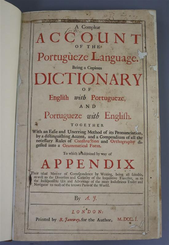 Justice, Alexander - A Compleat Account of the Portugueze Language,